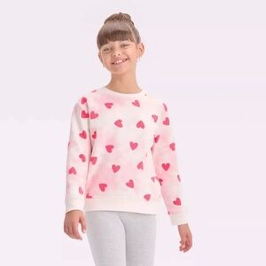 🩷 Cat & Jack 🩷Pink Heart Kids Sweatshirt. Size 8
